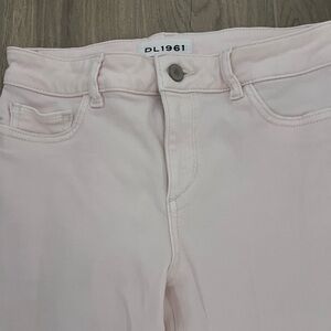 DL1961 Jeans Women's Adult Size 27 Blush Pink FLORENCE Instasculpt Crop Raw Hem
